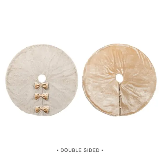 Glitzhome&reg; 48"D Reversible Faux Fox Fur Christmas Tree Skirt {3}