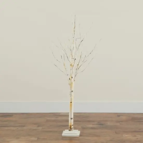 4ft. Pre-Lit Birch Artificial Christmas Tree, Warm White LED Lights {9}