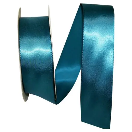 JAM Paper 1.5" x 50yd. Single Face Satin Ribbon Teal {1}