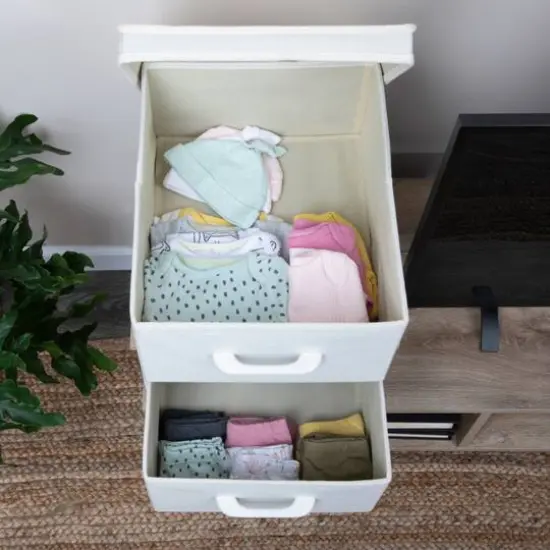 Household Essentials Stacking Storage Boxes Set Coastal Oak {5}