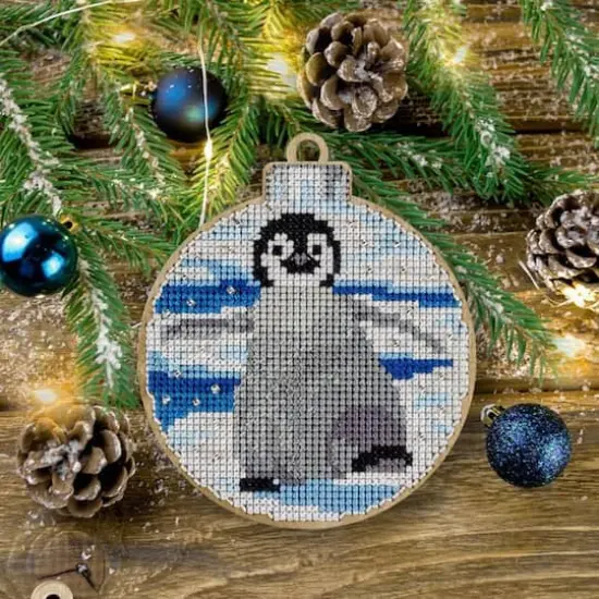 Wonderland Crafts Penguin Ornament Cross-Stitch Kit {1}