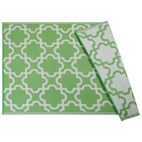 DII&reg; Bright Green Lattice Outdoor Rug, 4ft. x 6ft. {1}