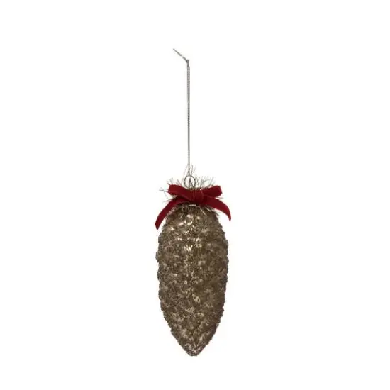 Hello Honey&reg; Antique Silver Finish Glass Pinecone Ornament {1}