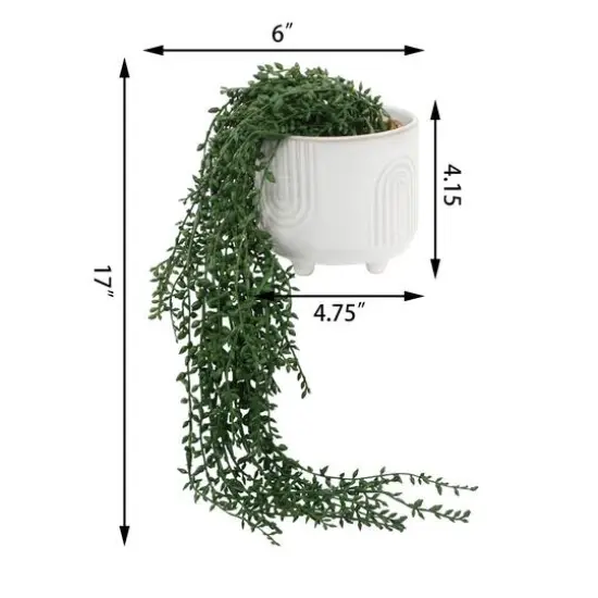 Flora Bunda&reg; 17" String of Pearls in White Rainbow Ceramic Pot {4}