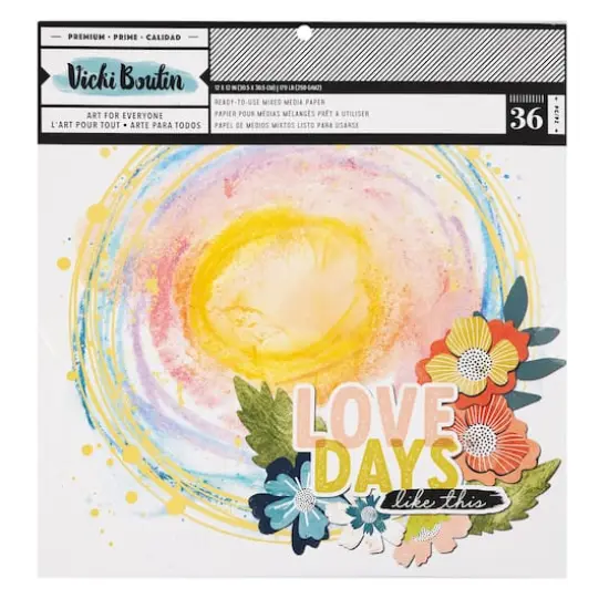 Vicki Boutin Print Shop Painted Backgrounds Mixed Media Paper Pad, 12" x 12" {1}