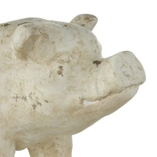17" Light Brown Distressed Pig Planter {6}