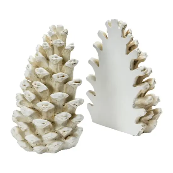 Hello Honey&reg; Pinecone Bookends Set Antique White {1}