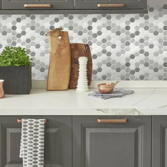 RoomMates Gray Hexagon Backsplash StickTiles&reg; {6}