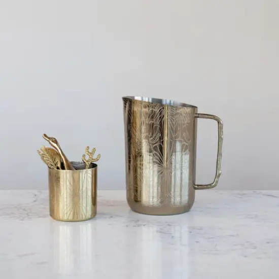 Hello Honey 16-Ounce Stainless Steel Container/Cup with Etched Flowers, Antique Finish {5}