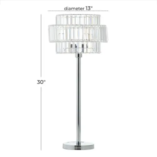 Silver Iron Contemporary Table Lamp, 30" x 13" x 13" {10}