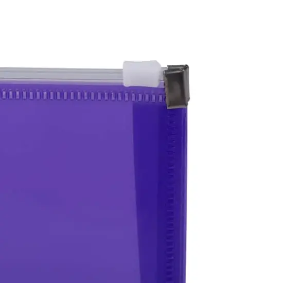 JAM Paper 5'' x 10'' Clear Plastic Pencil Pouch with Zip Closure, 12ct. Violet Purple {5}