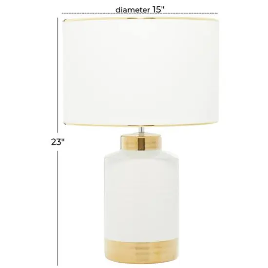 CosmoLiving by Cosmopolitan 23" Gold Ceramic Table Lamp {6}