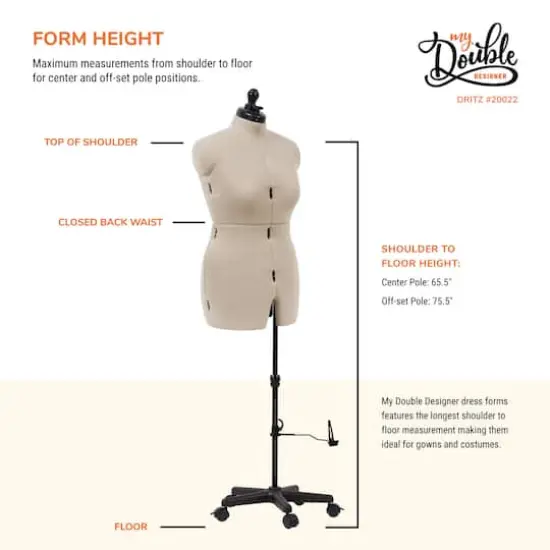 Dritz&reg; My Double Designer Medium Dress Form with Adjustable Tri-Pod Stand {9}