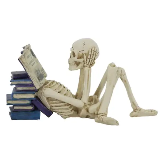 7.5" Reading Skeleton Holding Head Tabletop Figurine by Ashland&reg; {1}