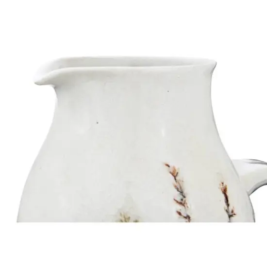 Hello Honey&reg; 32oz. Floral Reactive Crackle Glaze Stoneware Debossed Pitcher {10}