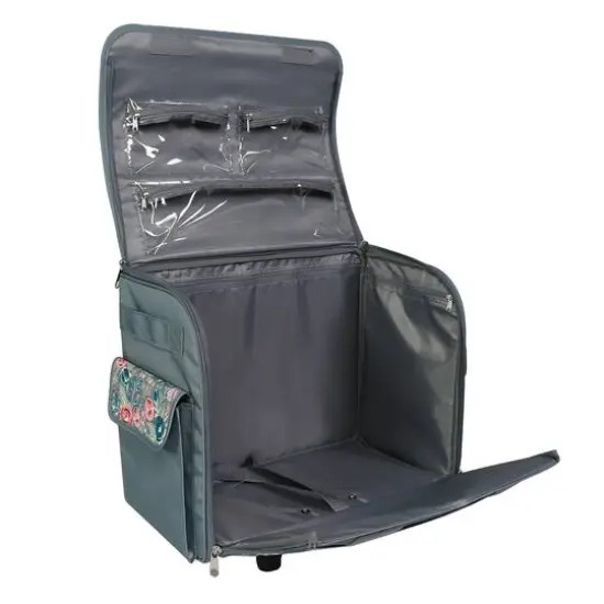 Everything Mary Green Floral Rolling Sewing Machine Tote {4}