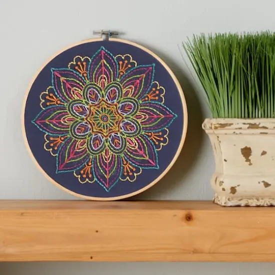 6" Neon Mandala Embroidery Kit by Loops & Threads&reg; {4}