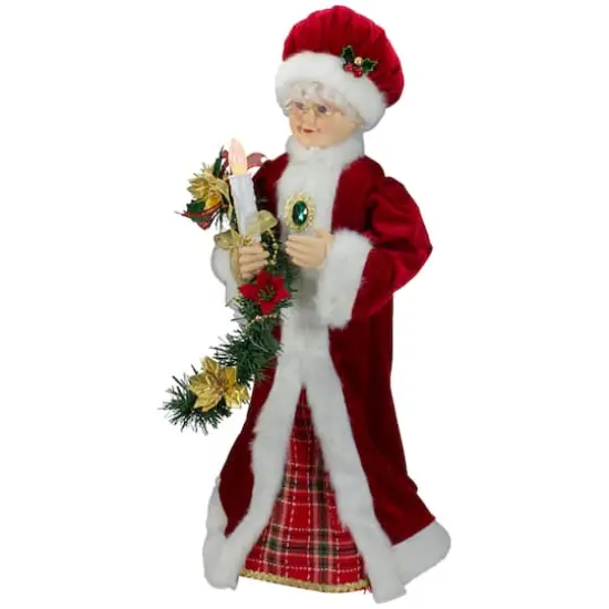 24" Animated Mrs. Claus with Lighted Candle Musical Christmas Figure {5}