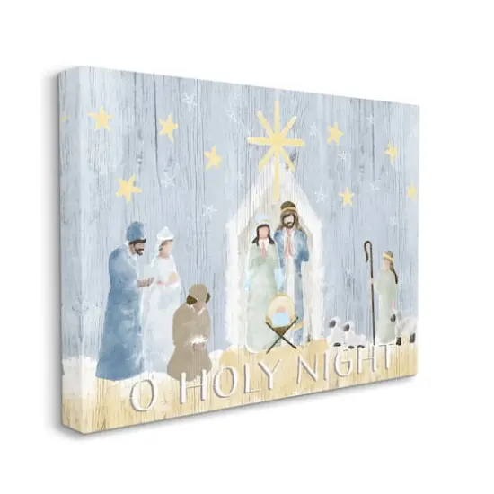 Stupell Industries Nativity Barn Stable Christmas Holiday Rustic Scene Canvas Wall Art {1}