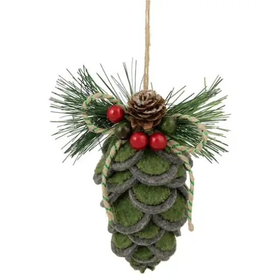 6" Pinecone Fabric Christmas Ornament {1}