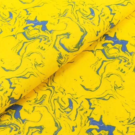 SINGER Yellow Blue Blender Cotton Fabric {3}
