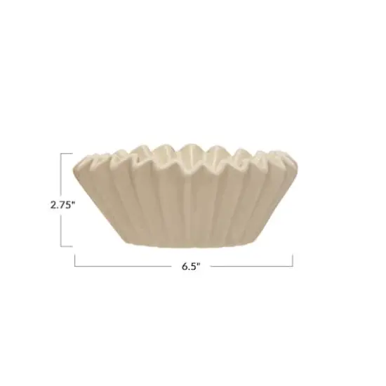 Hello Honey&reg; 6.5" White Fluted Stoneware Bowl {1}