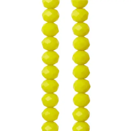 Yellow Glass Faceted Rondel Beads, 7mm by Bead Landing&trade; {1}