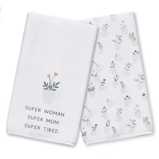 Super Woman, Super Mom, Super Tired Tea Towel Set {1}