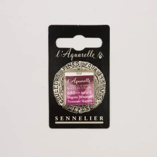 Sennelier French Artists' Watercolor Paint, Half Pan 680 Permanent Magenta {1}