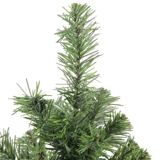 18" Unlit Mini Canadian Pine Medium Artificial Christmas Tree with Faux Wood Base {3}
