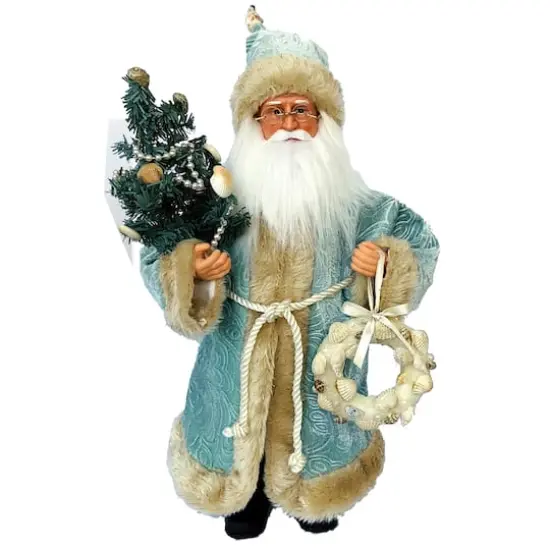 Santa's Workshop 15" Seaside Santa with Shell Wreath & Tree {1}