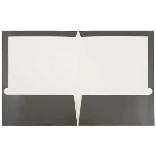 JAM Paper Glossy Laminated Two Pocket Folders, 100ct. Gray {4}