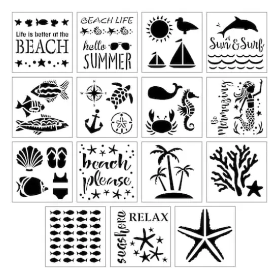 Seaside Stencils by Craft Smart&reg;, 12" x 12" {1}