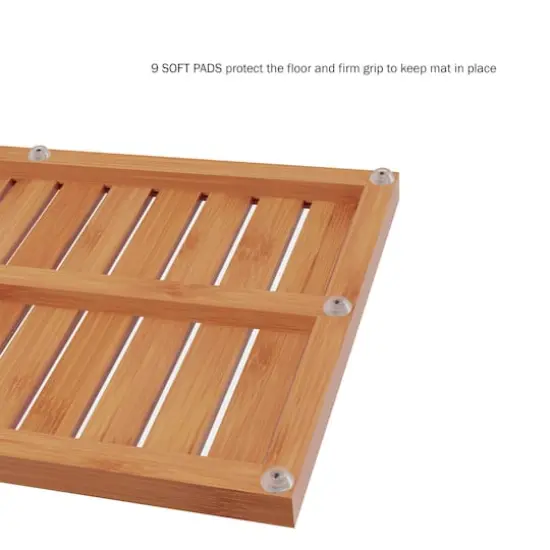 Hastings Home Bamboo Non-Slip Open Slatted Bath Mat, 24" x 14" {6}