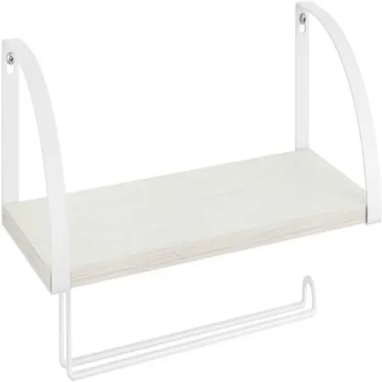 NEX&trade; 15" Wall-Mounted Paper Towel Holder with Shelf White {1}