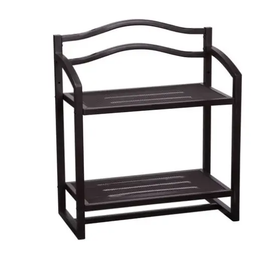 Household Essentials 20" Metal Wall Mounted Bathroom Storage Rack Brown {1}