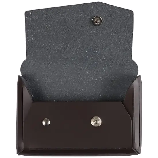  JAM Paper Italian Leather Business Card Holder Case with Angular FlapDark Brown {5}
