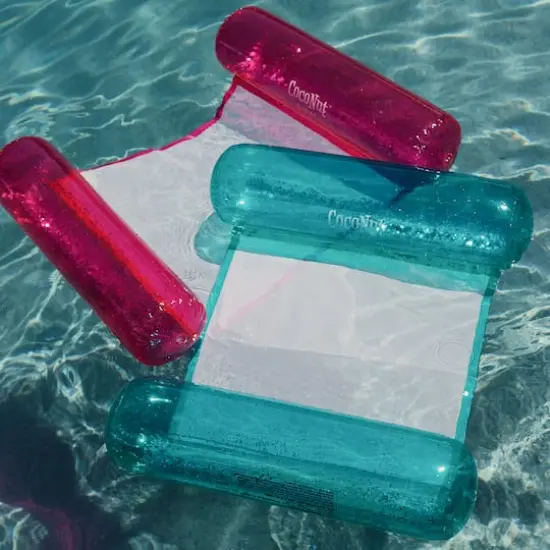 CocoNut Float 4ft. Pink Glitter Hammock Pool Lounger {3}
