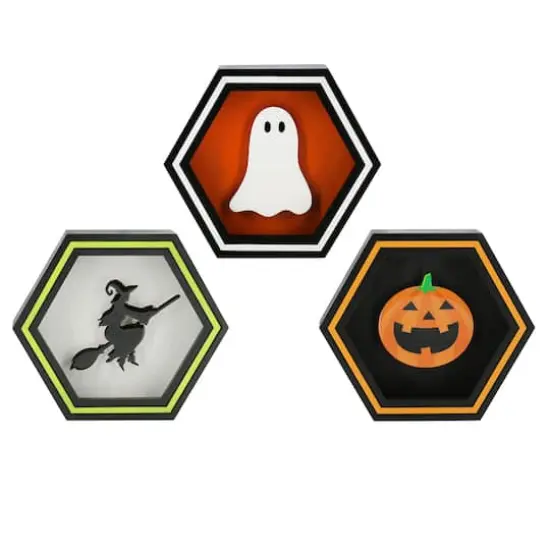 Assorted 7.75" Halloween Icon Hexagon Block Tabletop D&eacute;cor, 1pc. by Ashland&reg; {1}