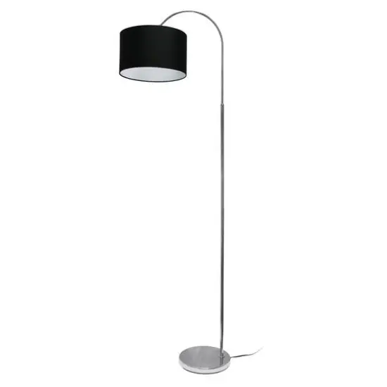 Simple Designs 65" Arched Brushed Nickel Floor Lamp Black {1}