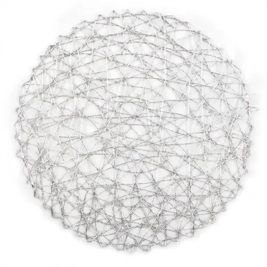 DII&reg; Woven Paper Round Placemats, 6ct. Silver {4}