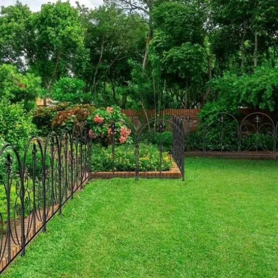 NEX 10ft. Black Decorative Butterfly Garden Fence {3}