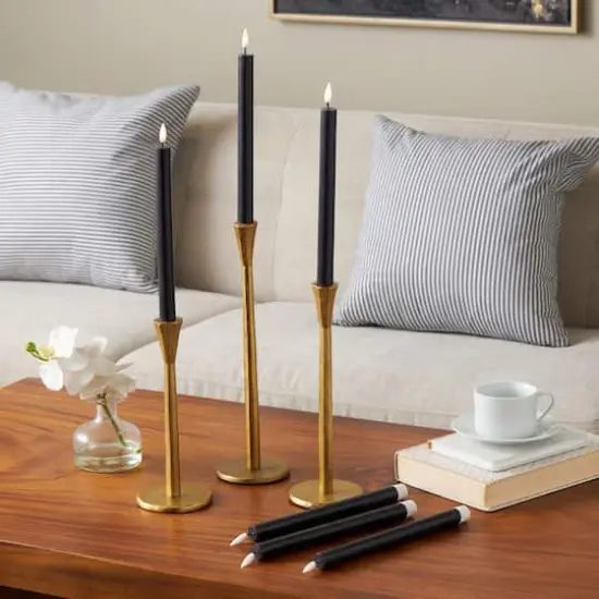 11" Flameless Wax Candles with Remote Control, 6ct. Black {10}