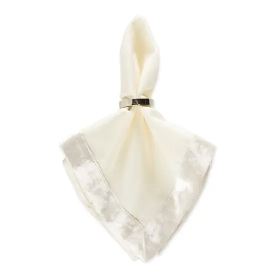 DII&reg; Velvet Trimmed Oversized Napkin, 4ct. Cream {4}