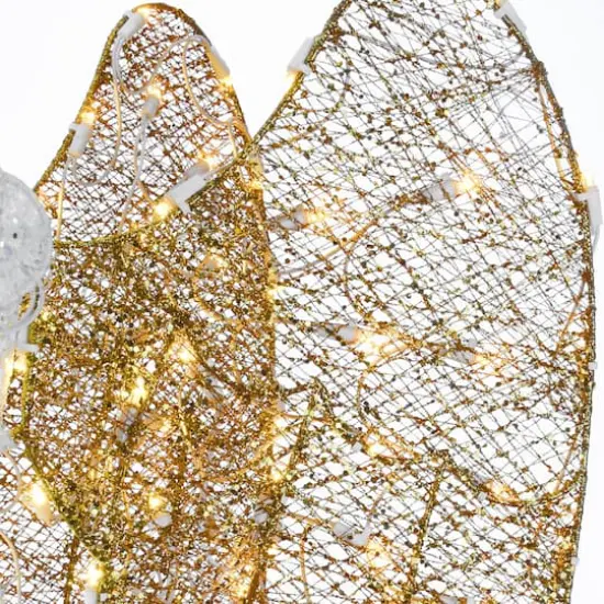 60" Crystal Angel Decoration, White LED Lights {6}