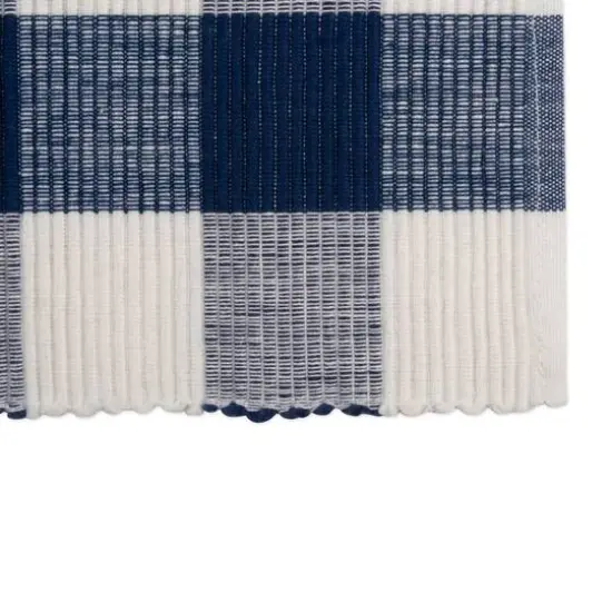 DII&reg; Buffalo Check Ribbed Placemat, 6ct. Navy/White {5}