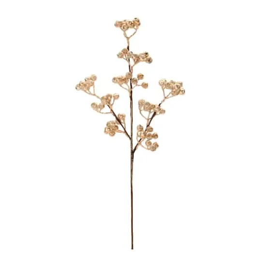 23" Glittered Berry Sprays, 6ct. Gold {3}
