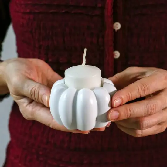 Kate Aspen White Pumpkin 2-in-1 Tealight Candlestick Holder Set, 6ct. {5}