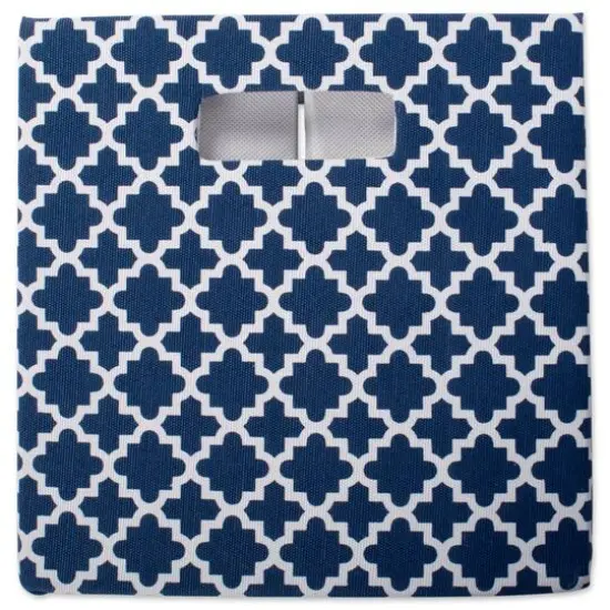DII&reg; 11" Polyester Lattice Storage Cube Nautical Blue {5}