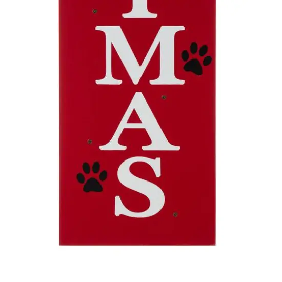 Glitzhome&reg; 3.5ft. Lighted Dog Christmas Porch Sign with Timer {8}